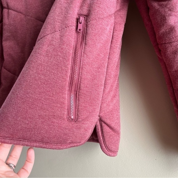 Anthropologie Three Dot Full Zip Quilted Jacket in Heather Tibetan Red, Small - Picture 9 of 13